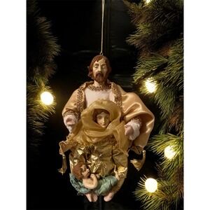 Nativity Christmas Ornament Dillard's Trimmings Retired Resin‎ Boxed Ornate